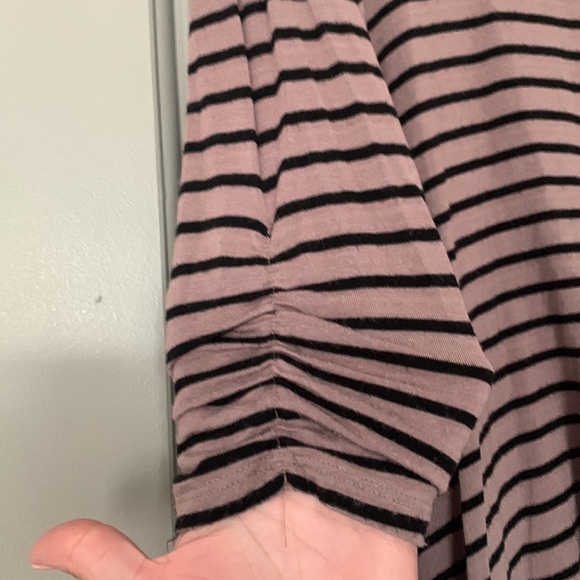 Brown and Black Striped 3/4 length shirt - Picture 2 of 6